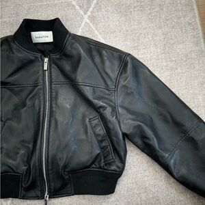 Aritzia Babaton Leather Bomber Jacket XS. 
Black